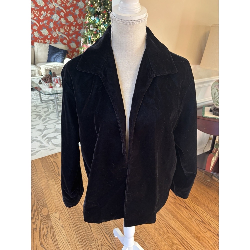 Preston And York Velour Black Blazer Jacket Sz 8 Academia